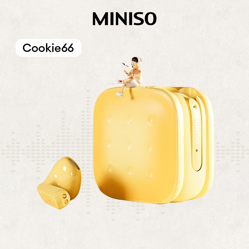 Miniso Cookie66 หูฟังบลูทูธการ์ตูนบิสกิตคุณภาพเสียงไฮไฟ HD โทรกีฬากันน้ําบลูทูธ 5.4