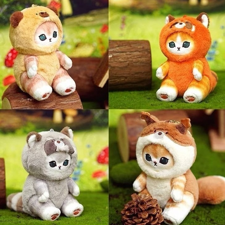 พวงกุญแจแมว ของเล่นตุ๊กตา พวงกุญแจแมว ของเล่นตุ๊กตา น่ารัก ของขวัญ หางนุ่มยาว