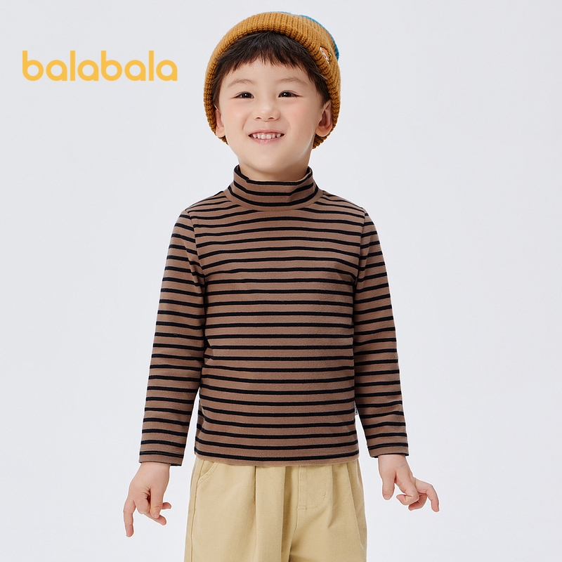 Balabala ชุดชั้นในเด็กความร้อนฤดูใบไม้ร่วงเสื้อยืดแขนยาวฤดูหนาวชั้นฐานเรียบง่ายและสบายสําหรับเด็กชายและเด็กหญิง