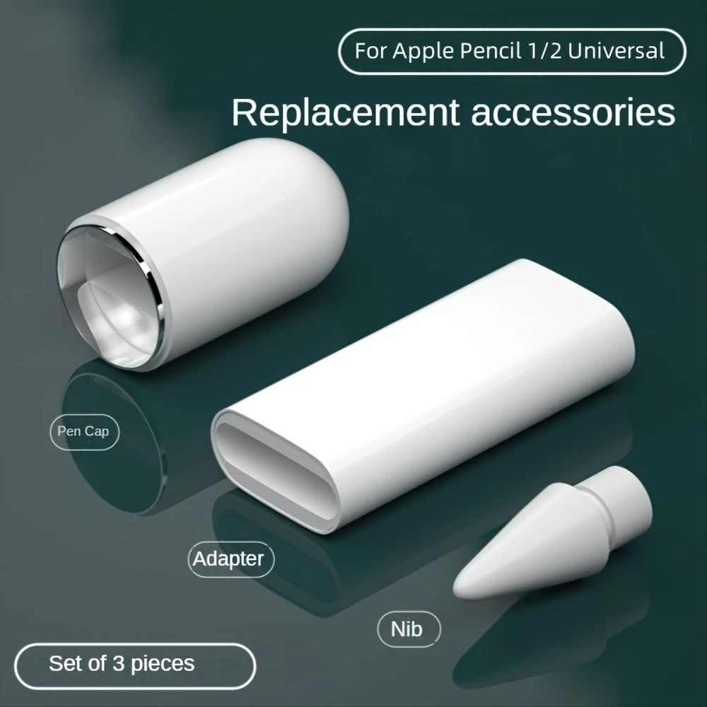 Ankndo 3-in-1 Aple Pencil Accessories ปลายดินสอ ความไวสูง แบบเปลี่ยน สําหรับดินสอ สไตลัสปลายดินสอแบบเปลี่ยนสําหรับ Aple Pencil 1st 2nd Generation