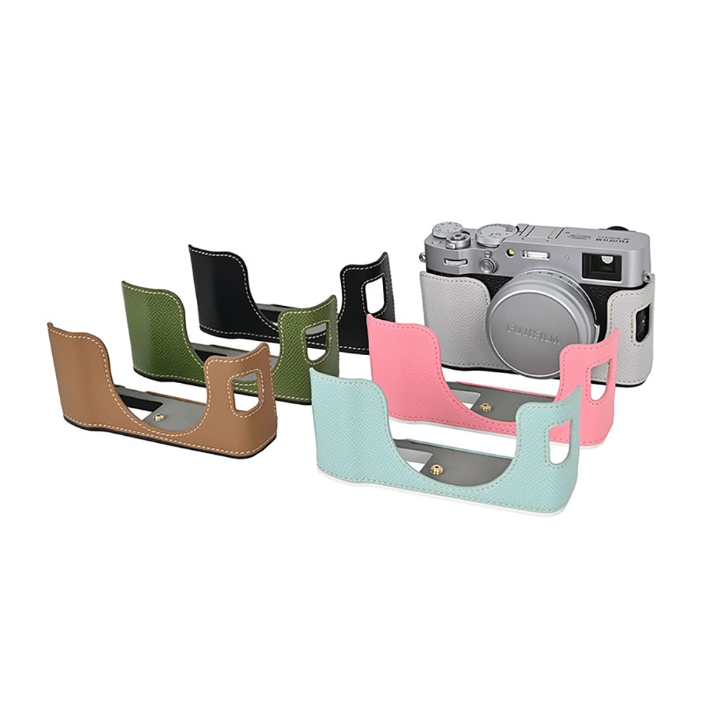 X100vi X100V ปลอกกระเป๋ากล้อง Handmade PU หนังกล้องครึ่งสําหรับ Fujifilm X100V X100VI ฝาครอบ