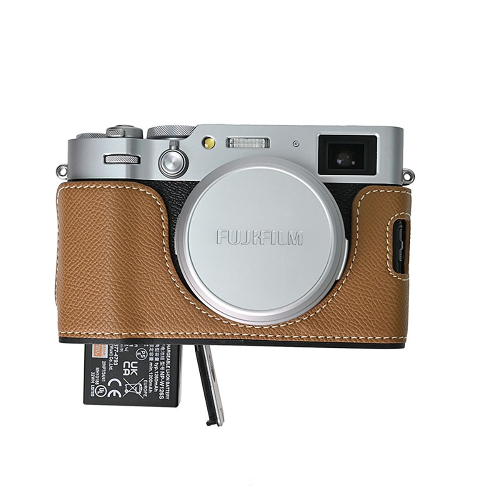 X100vi X100V ปลอกกระเป๋ากล้อง Handmade PU หนังกล้องครึ่งสําหรับ Fujifilm X100V X100VI ฝาครอบ