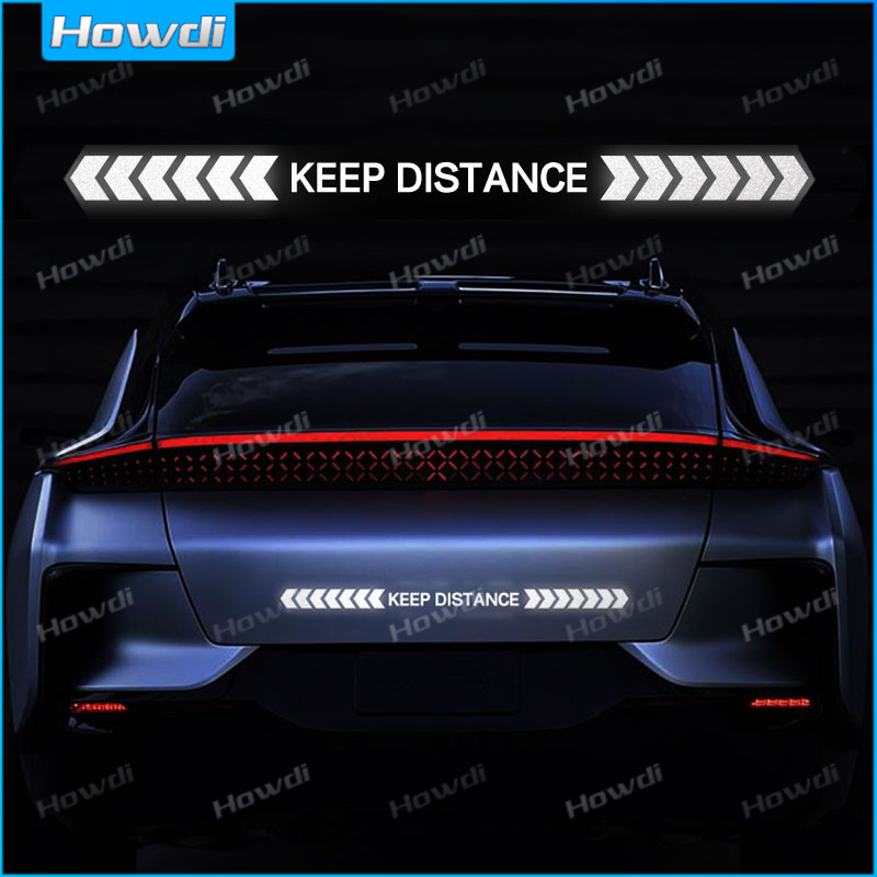 เก็บระยะทางรถสติกเกอร์สะท้อนแสงด้านหลังtrunk ReflectorรถขับรถความปลอดภัยคําเตือนMark Auto Bodyกันน้ําDecal