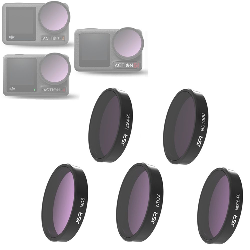 Action5 Action4 Action3 แก้ว ND8 16 32 64 ND1000 ND8PL 16PL 32PL เลนส์ ND กรอง Neutral Density สําหรับ DJI Osmo Action 3 4 5 Pro Drone กล้อง