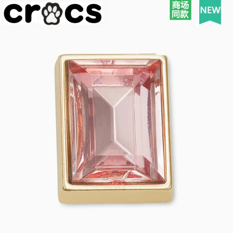 Crocs crocs รองเท้าผ้าใบอุปกรณ์เสริม crocs รองเท้าดอกไม้อัญมณีสีเขียว Star Group สีชมพูรูปสี่เหลี่ยมผืนผ้าอัญมณีรองเท้าหัวเข็มขัด Zhib Star