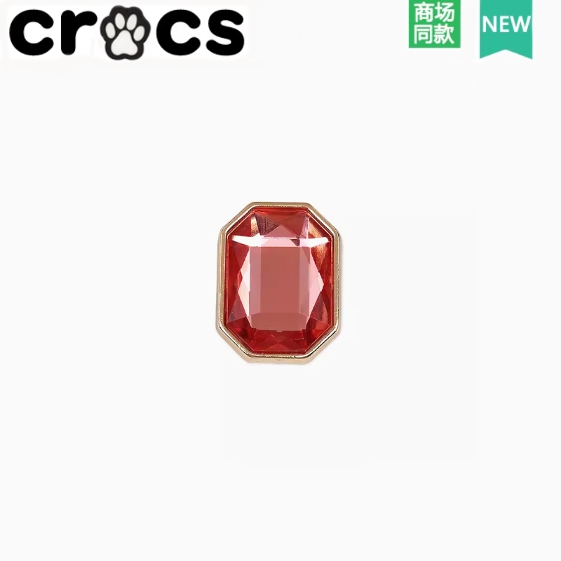 Crocs crocs รองเท้าผ้าใบอุปกรณ์เสริม crocs รองเท้าดอกไม้อัญมณีสีเขียว Star Group สีชมพูรูปสี่เหลี่ยมผืนผ้าอัญมณีรองเท้าหัวเข็มขัด Zhib Star