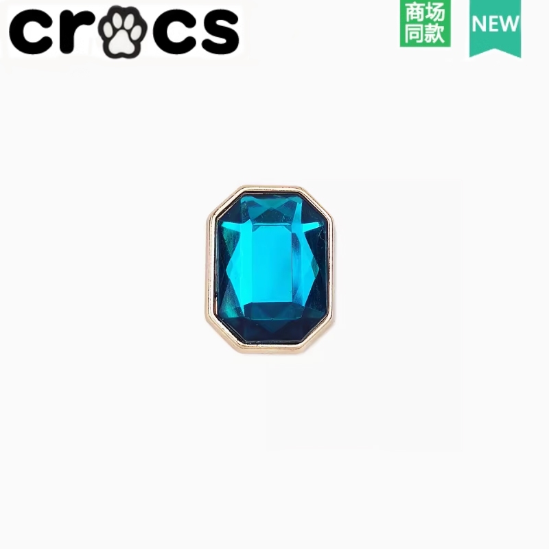 Crocs crocs รองเท้าผ้าใบอุปกรณ์เสริม crocs รองเท้าดอกไม้อัญมณีสีเขียว Star Group สีชมพูรูปสี่เหลี่ยมผืนผ้าอัญมณีรองเท้าหัวเข็มขัด Zhib Star