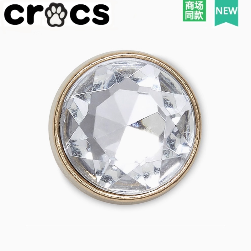Crocs crocs รองเท้าผ้าใบอุปกรณ์เสริม crocs รองเท้าดอกไม้อัญมณีสีเขียว Star Group สีชมพูรูปสี่เหลี่ยมผืนผ้าอัญมณีรองเท้าหัวเข็มขัด Zhib Star