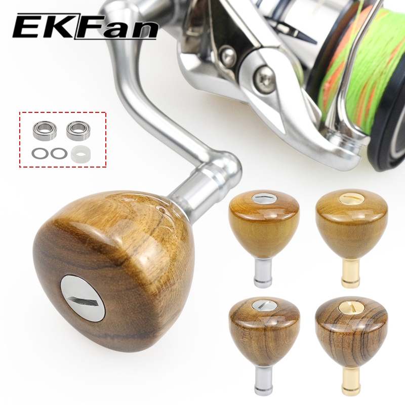 EKFan 35mm Precious Wood hardwood Spinning Baitcasting Fishing Reel handle knob for shimano daiwa ab