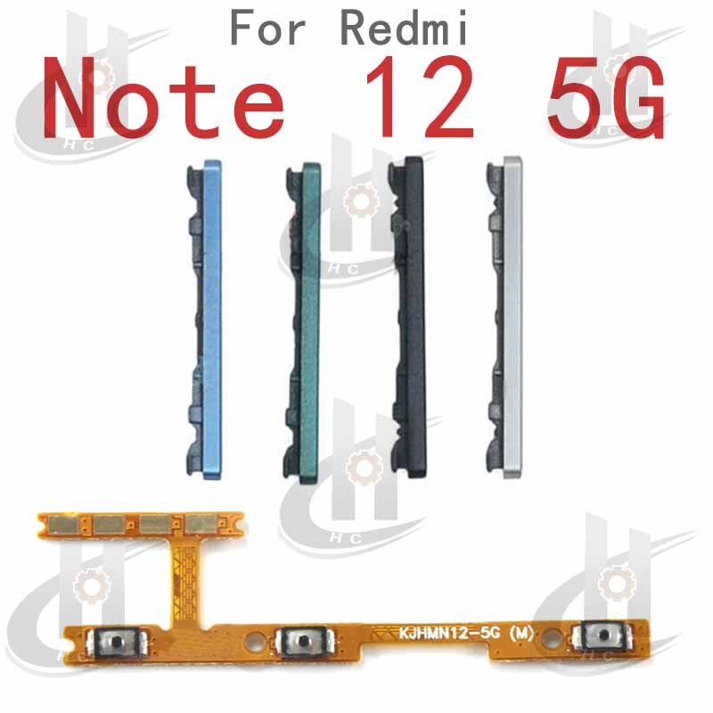สําหรับ Xiaomi Redmi Note 12 5G ปุ่ม Flex Cable ด้านข้าง ปุ่มปรับระดับเสียงขึ้นลง เปลี่ยนได้