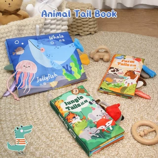 ซินเก เด็กยุ่งหนังสือ3ง หางสัตว์ผ้าหนังสือผ้านุ่มเด็กวัยหัดเดินสวมทนสําหรับทารกในช่วงต้นการเรียนรู้หนังสือ