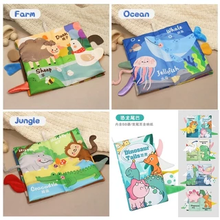 ซินเก เด็กยุ่งหนังสือ3ง หางสัตว์ผ้าหนังสือผ้านุ่มเด็กวัยหัดเดินสวมทนสําหรับทารกในช่วงต้นการเรียนรู้หนังสือ
