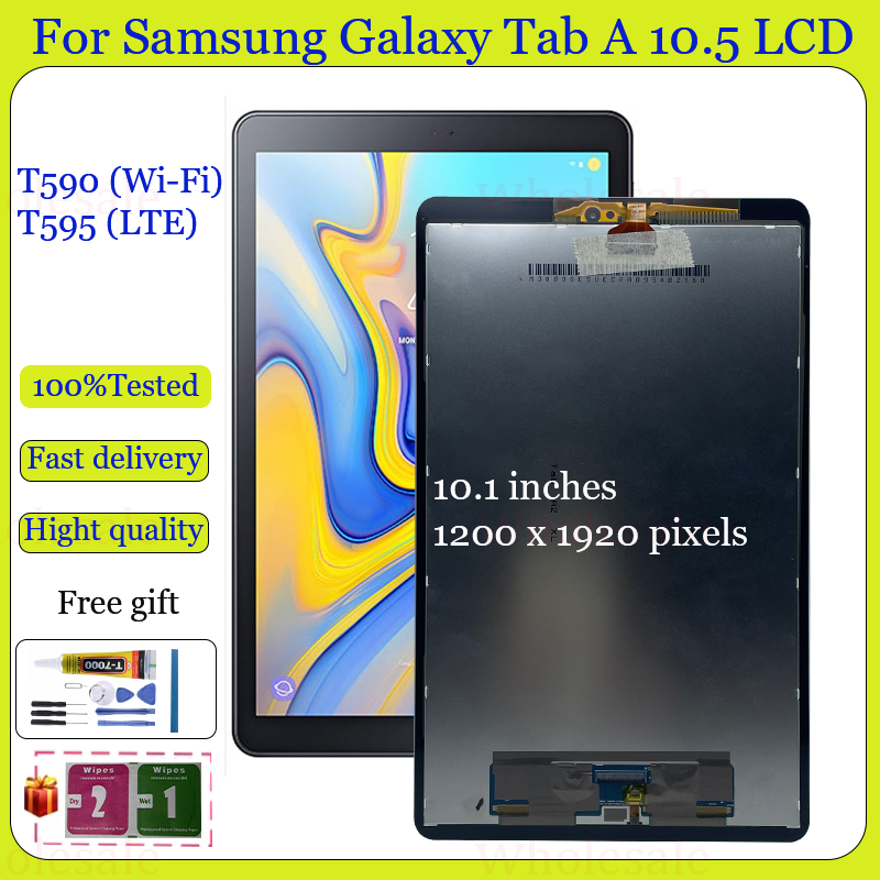 Original สําหรับ Samsung Galaxy Tab A 10.5 T590 T595 จอแสดงผล LCD หน้าจอหน้าจอสัมผัส Full Assembly