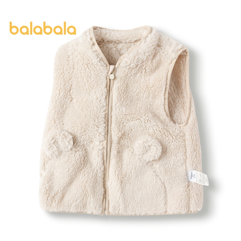 Balabala เสื้อกั๊กเด็กทารกฤดูหนาว Outerwear สําหรับเด็กผู้หญิงเสื้อกั๊กขนแกะปะการังน่ารักและอบอุ่น