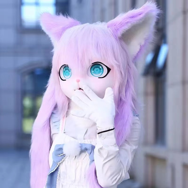 อะนิเมะ Kigurumi คอสเพลย์: ตุ๊กตา Fursuit พร้อม Lolita Head Cover และหน้ากาก Beast สวมใส่ได้สําหรับ Comic Con
