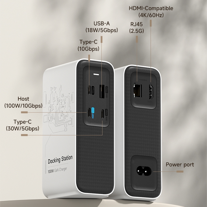 Hagibis 100W GaN Docking Station สําหรับสวิทช์ ROG Ally Steam Fast Charger 4K Monitor 2.5G Ethernet สําหรับ Thunderbolt 4/3 Macbook Pro