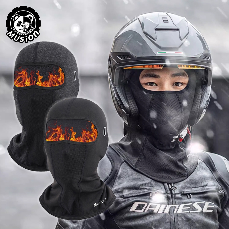 Musion กันลม Thermal Balaclava พร้อมแว่นตารูยืดขนแกะ Face Mask Warm คออุ่นสําหรับขี่รถจักรยานยนต์และกีฬากลางแจ้ง