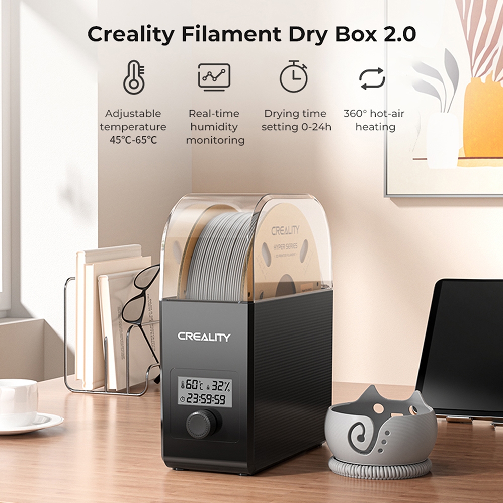 พร้อมส่ง Creality Filament Dryer Box 2.0 เครื่องทำความร้อนด้วยลมร้อน 360° รองรับเส้นใยขนาด 1.75 มม. และ 2.85 มม.