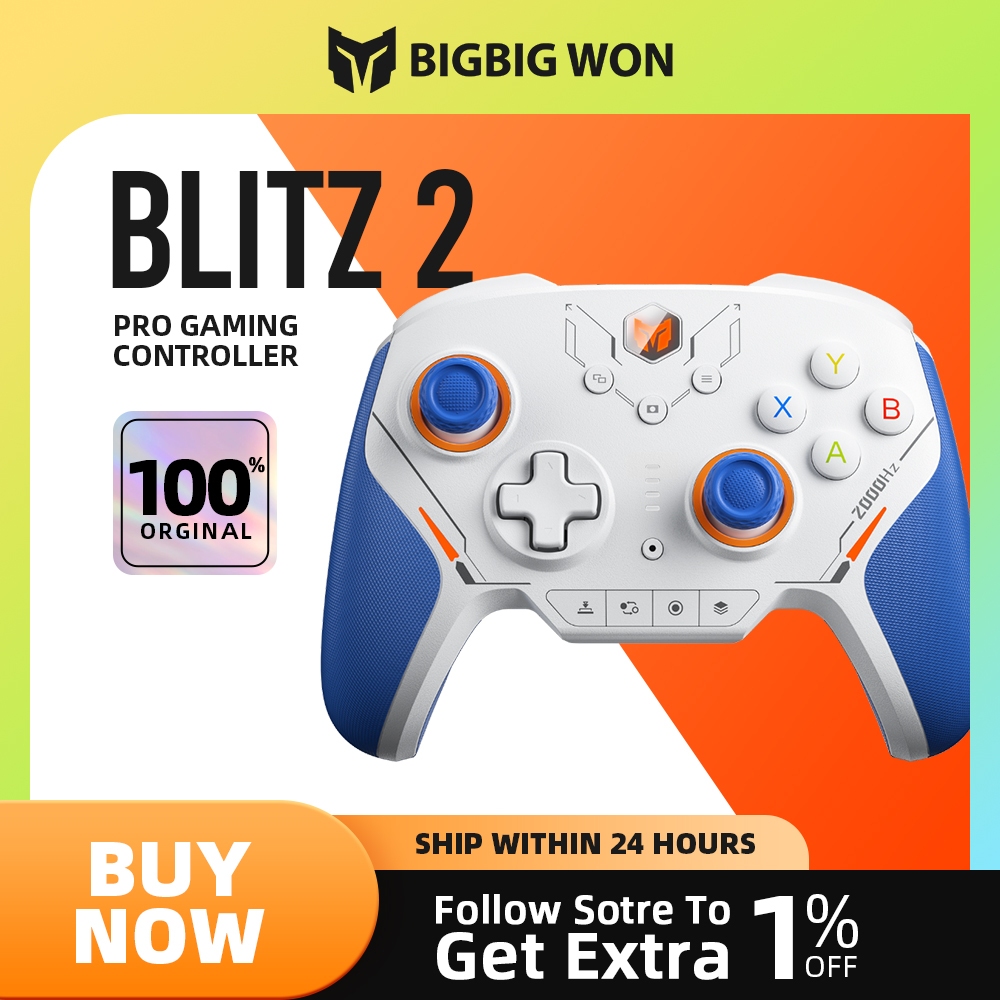 Bigbig WON Blitz 2 TMR Star Flash เกมแพดบลูทูธไร้สาย Somatosensory Controllers 2000HZ สําหรับ NS PC 