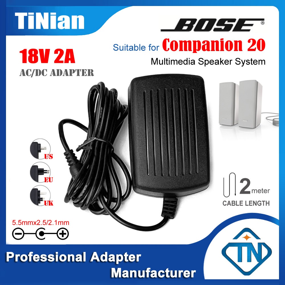 18V 2A AC/DC Adapter Charger สําหรับ Bose Companion 20 มัลติมีเดียลําโพงระบบ PSM36W-180 101PS-024 Sw