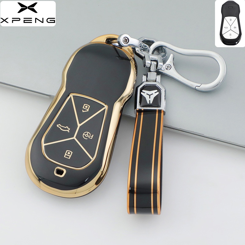 TUP ปลอกกุญแจรถเข้ากันได้กับ XPENG G6 เคสกุญแจรีโมท XPENG พวงกุญแจ