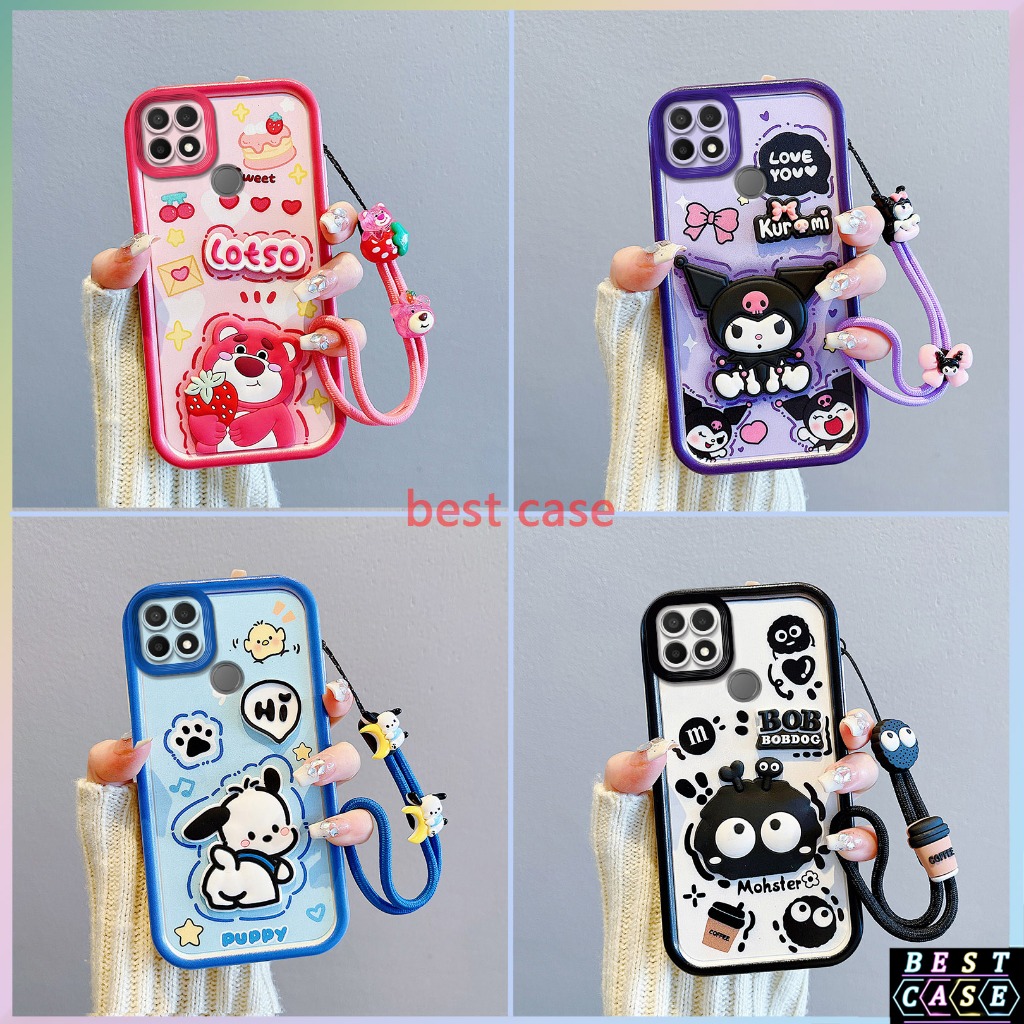 เคส oppo A15 4G เคส Oppo A15S เคสสตรอเบอร์รี่หมีKuromiการ์ตูนสามมิติรูปตุ๊กตาน่ารักนุ่มเคสโทรศัพท์BB-TYGZ