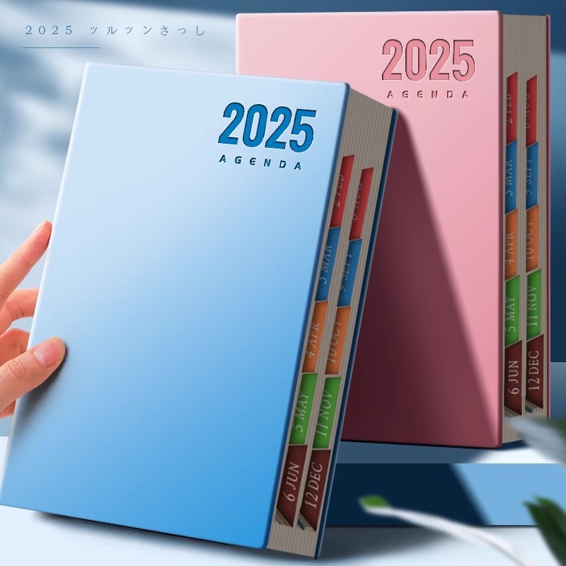 2025ไดอารี่ทั้งปี สมุดบันทึก มกราคม-ถอดรหัส ก5 หนา400หน้ากําหนดสมุดบันทึกชื่อที่จดแจ้ง365วันรายวันหนึ่งหน้าหนังสือวางแผนปฏิทินประจําปีหนังสือคู่มือวินัยในตนเองหนังสือนาฬิกา25พันหนังท