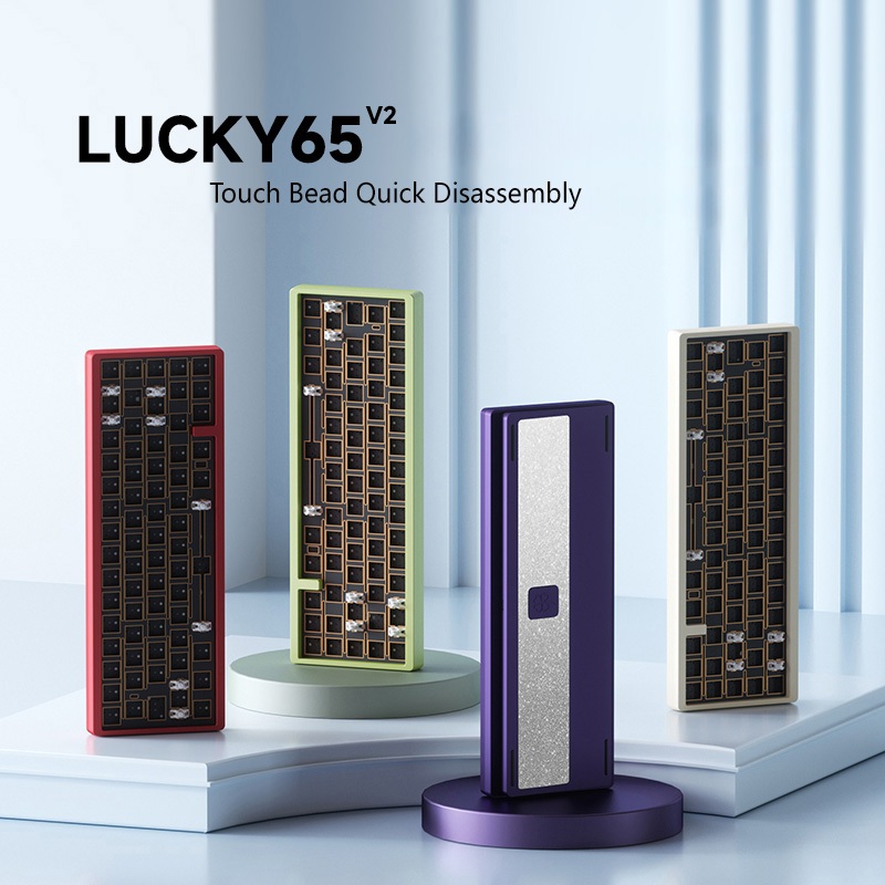 -LW- Weikav LUCKY65 V2 คีย์บอร์ดอลูมิเนียม Hot Swap คีย์บอร์ดไร้สาย Barebone การปรับแต่ง GASKET คีย์บอร์ด Quick Release