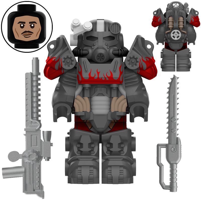 Fallout Shelter บล็อกของเล่นรูป T60 Power Armor Vault Boy Building Block ของเล่น MY706-710