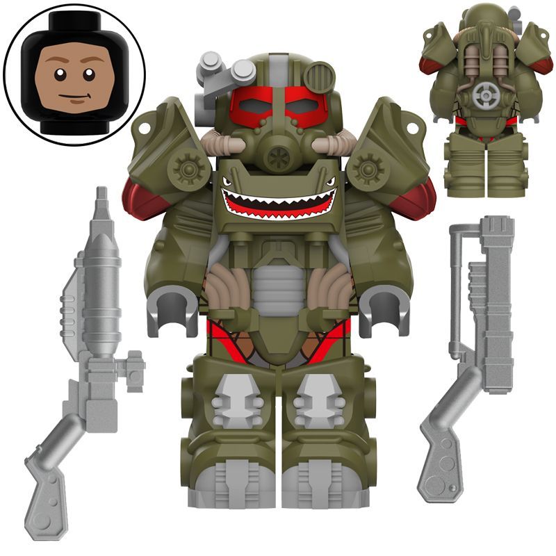 ของเล่นบล็อกตัวต่อรูป Fallout Shelter T60 Power Armor Vault Boy Block ของเล่น MY706-710