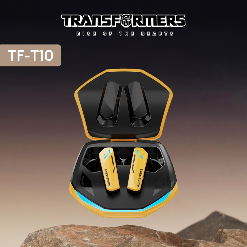 Transformers TF-T10 หูฟังบลูทูธ Bluetooth V5.4 เกมหูฟัง Tws เวลาแฝงต่ำ หูฟังไร้สาย With Mic for Android IOS PC