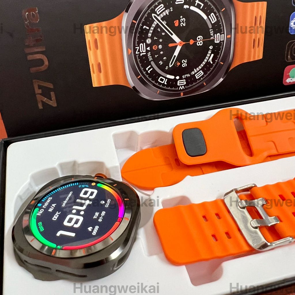 2025 นาฬิกาใหม่ฟรี 2strap สําหรับ samusng Galaxy Z7 Ultra สมาร์ทนาฬิกากันน้ําสําหรับผู้ชายผู้หญิงเข็