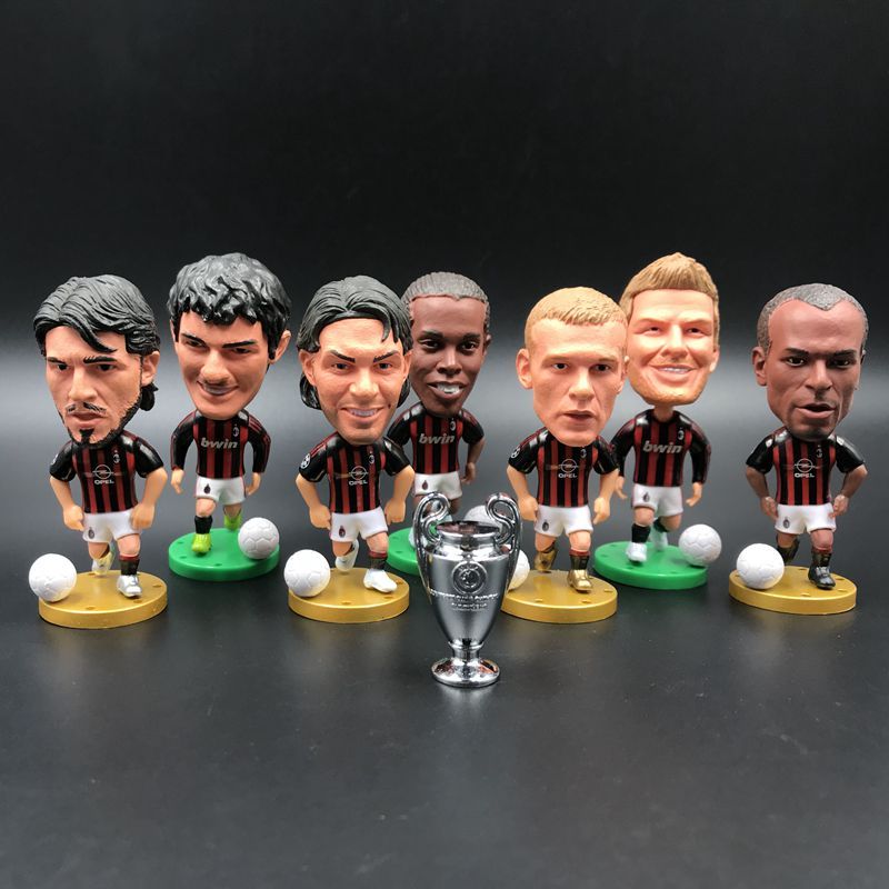 ซีรีส์เอ เครื่องเล่นมิลาน Kaka Maldini Inzaghi Shevchenko โรเบอร์โต Baggio ตุ๊กตาฟุตบอล คอลเลกชันของเล่นมือถือ ของที่ระลึก