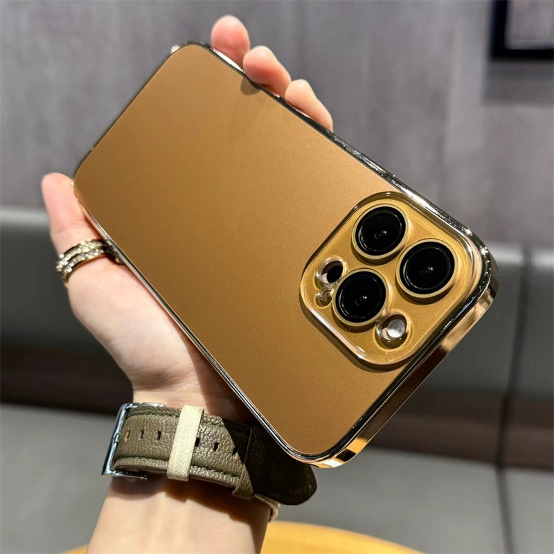 มีโลโก้AG นาโนทะเลทรายทองอะคริลิเคลือบเคสโทรศัพท์iphone e16 15 14 13 12 11 Pro Max Plusกรณีกันกระแทกด้วยคริสตัลกล้องProtction HardปลอกiPhone 16 คลุมทั้งหมด