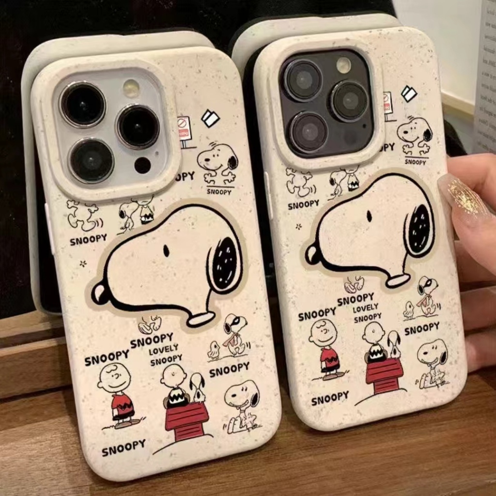 การ์ตูน Snoopy เคสโทรศัพท์,แฟชั่นกันกระแทกเต็มป้องกันเคสโทรศัพท์,สําหรับ iPhone 15 14 13 12 11 XS 8P