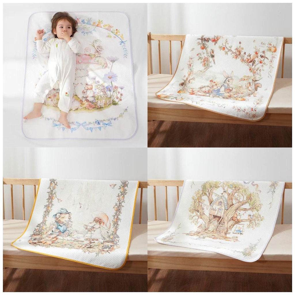 100×80ซม ผ้าฝ้ายแท้เด็กแผ่นปัสสาวะกันน้ํา เสื่อเปลี่ยนทารกแรกเกิด ผ้าปูที่นอนเด็ก