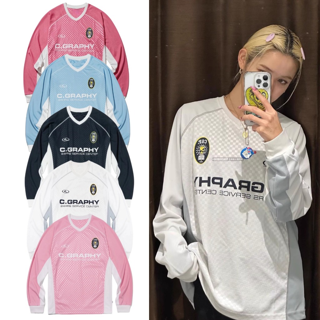 สไตล์เกาหลีผู้ชายและผู้หญิงแขนยาวเสื้อยืด โอ เวอร์ไซส์ หลวมคอวี ยู นิสซ์ เสื้อยืดหวานกีฬาเสื้อแขนยาว ฮอตเทรนด์ 2024