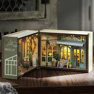 Diy บ้านตุ๊กตาจิ๋ว 3D ปริศนาบ้านหลังเล็กประกอบอาคารชุดของเล่นบ้านเฟอร์นิเจอร์แสงงานฝีมือไม้ของขวัญ