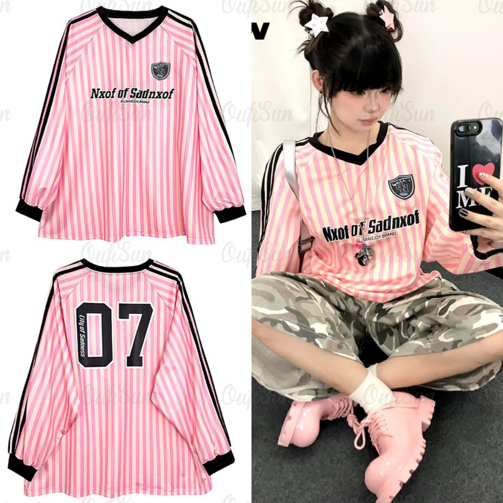 สไตล์เกาหลี เสื้อยืดแขนยาวบางสําหรับผู้ชายและผู้หญิง V-nek เสื้อยืด NO.07 Unisxe Oversize Loose Thin เสื้อยืดแขนยาวกันแดด Hottrend 2024