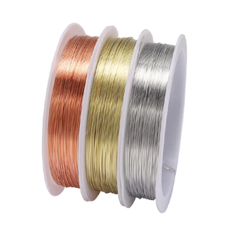 YongForYou สายลวดโลหะผสม พร้อมสต็อก ลวดทองแดง ทนทาน สำหรับทำเครื่องประดับ DIY 0.2 0.3 0.4 0.5 0.6 0.7 0.8 1 มม. 1 ม้วน