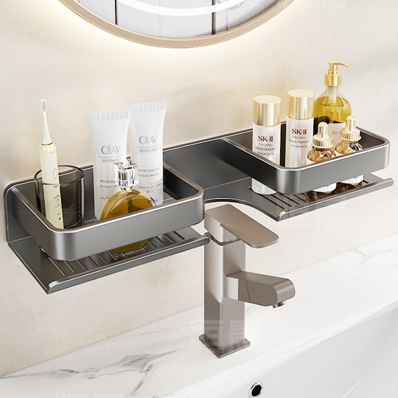 ยุน จิ ของ กระจกห้องน้ําด้านหน้าชั้นวางเจาะฟรีห้องน้ําห้องน้ําอ่างล้างหน้าอ่างล้างหน้าก๊อกน้ําติดผนังชั้นเก็บของ