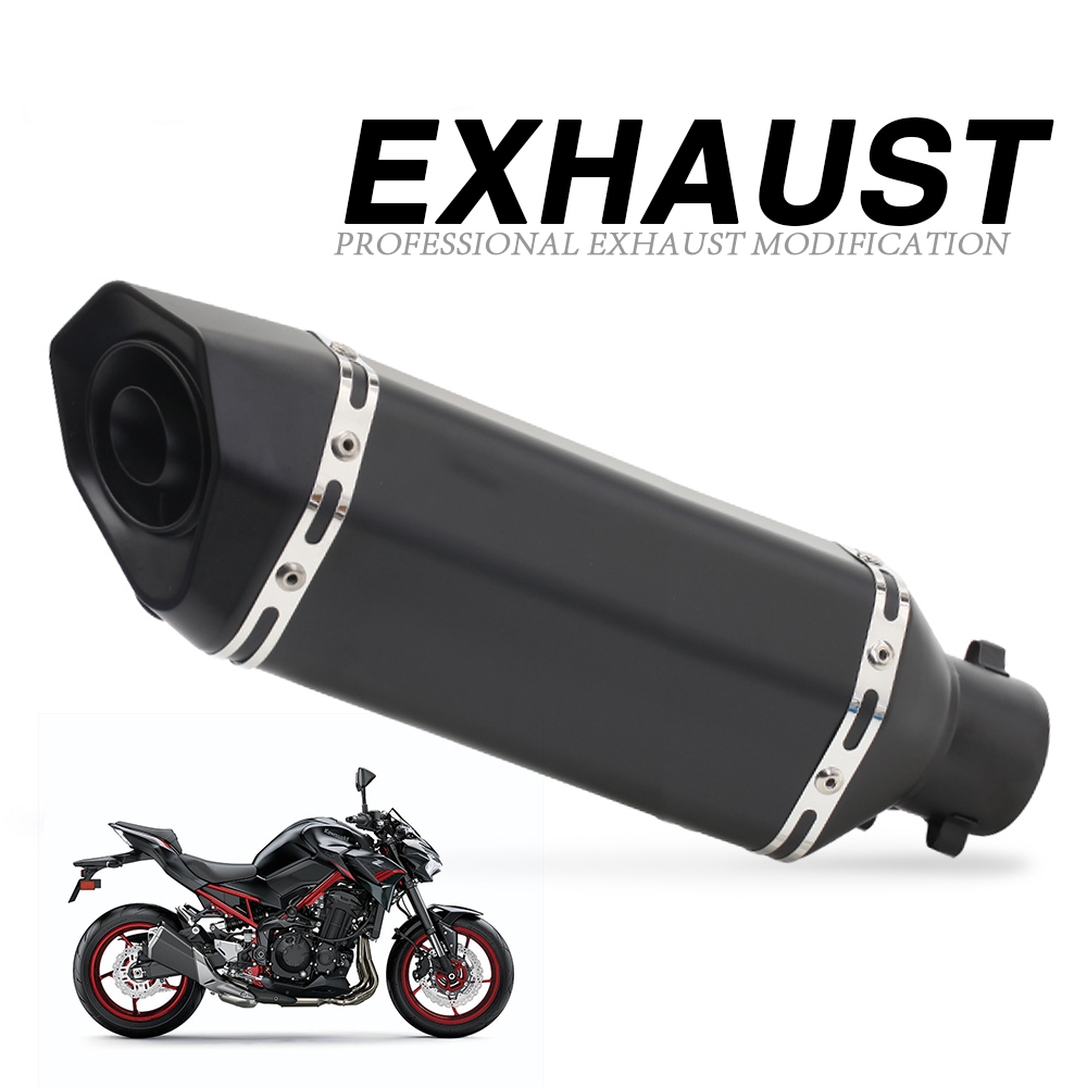 51mm Universal รถจักรยานยนต์คาร์บอนไฟเบอร์ท่อไอเสียท่อ Tailpipe พร้อม DB Killer 370 มม.สําหรับ XMAX3