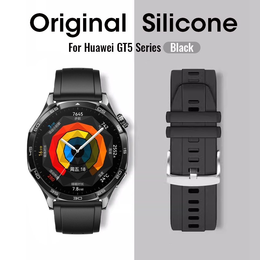 Original สไตล์ซิลิโคนสําหรับ Huawei นาฬิกา GT5 Pro 46 มม.สายนาฬิกากีฬาซิลิโคน Soft Band สําหรับ Huawei GT5 GT4 46 มม.42 มม.สําหรับ Huawei นาฬิกา 4 Pro GT3 SE GT2 Pro