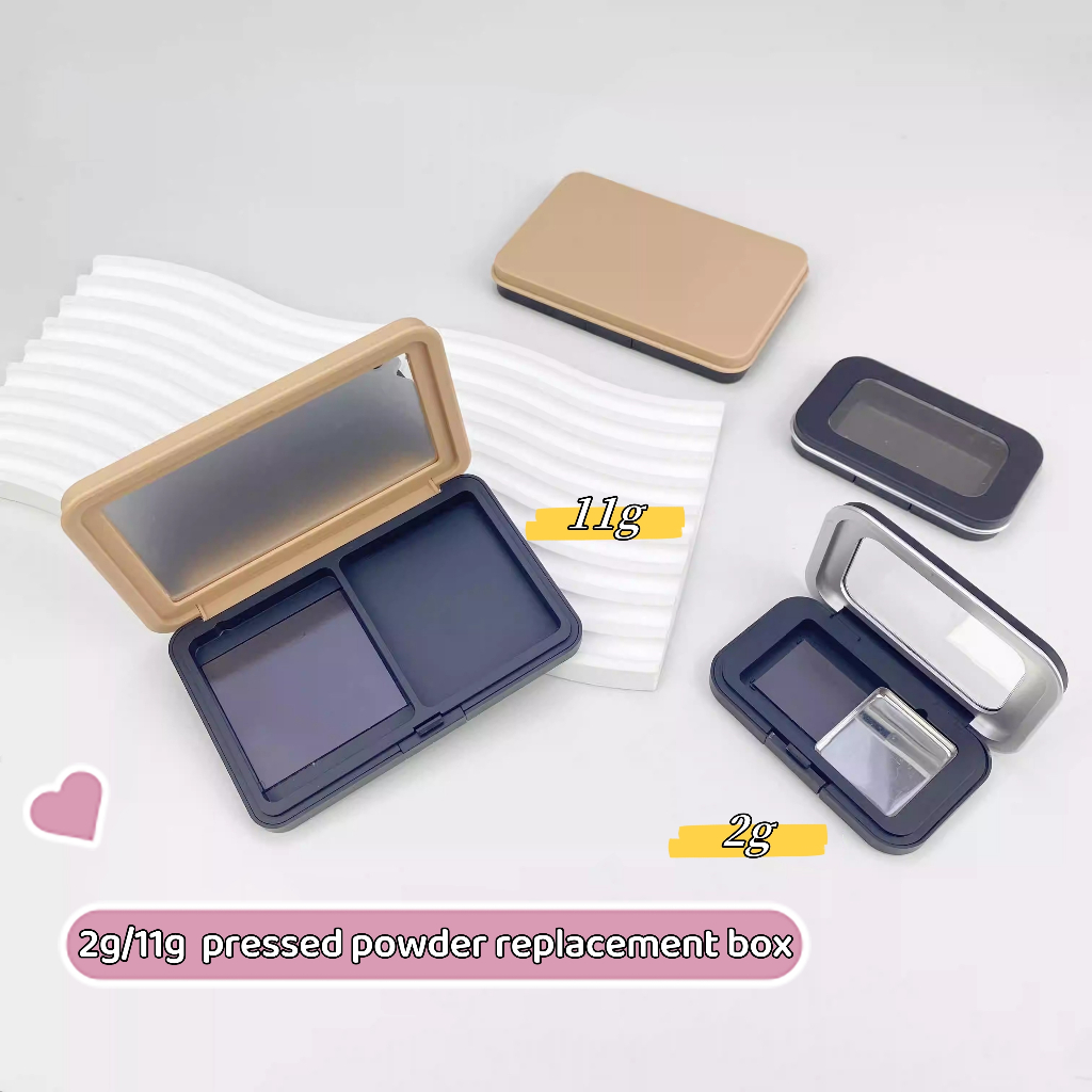 Square Pressed Powder Box Pressed Powder Replacement Storage Box Magnetic Empty Box 2g11g สามารถถือตัวอย่าง Pressed Powder
