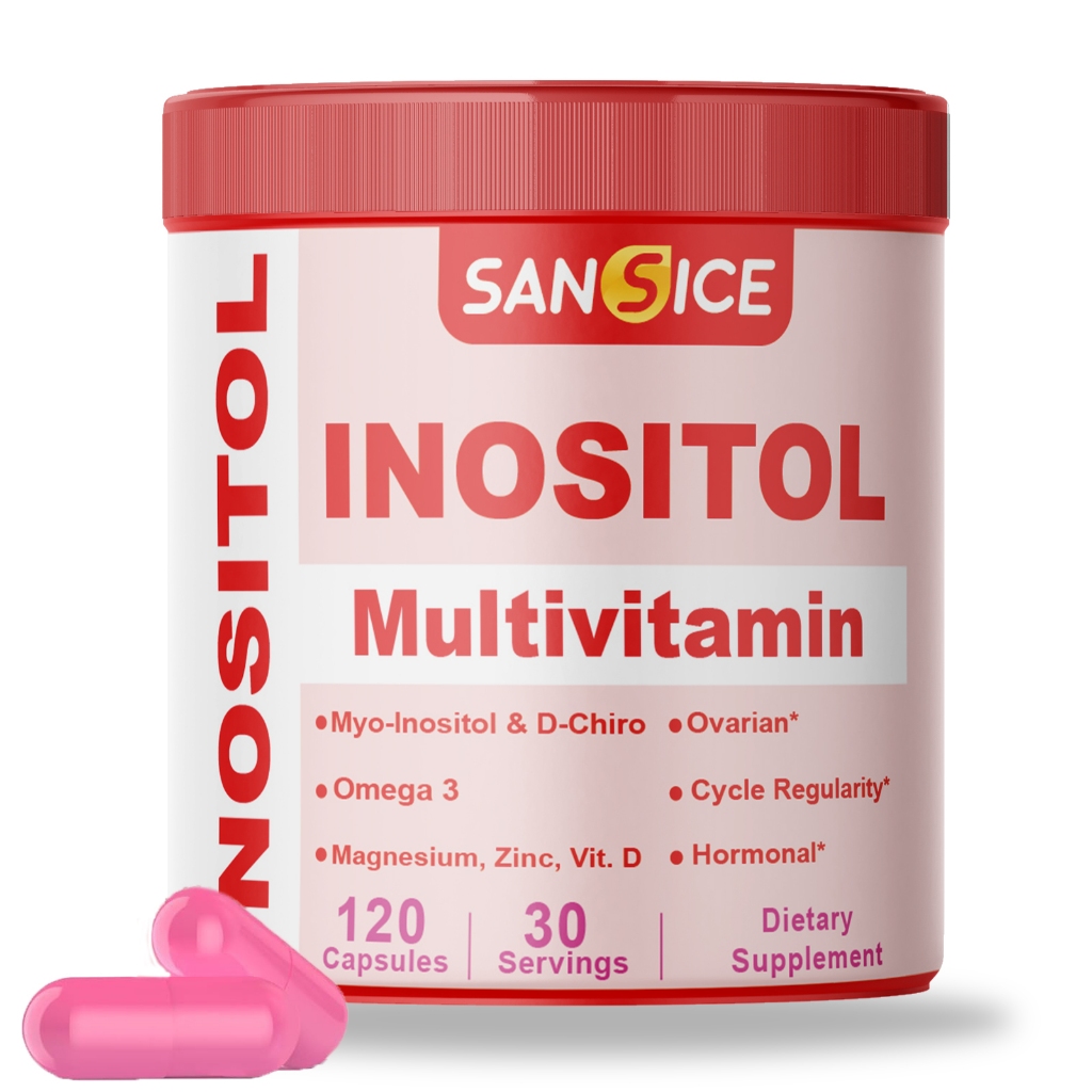 Myo-lnositol & D-Chiro Inositol,Against PCOS สําหรับ Well-being, Inositol อาหารเสริม Omega 3,120pcs