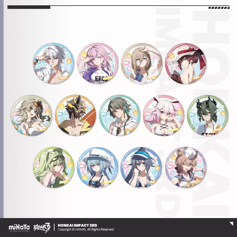 Sunsyea Honkai Impact 3rd สินค้าอย่างเป็นทางการ miHoYo Original YYXR Theme Series Badge Elysia Mobius Pardofelis