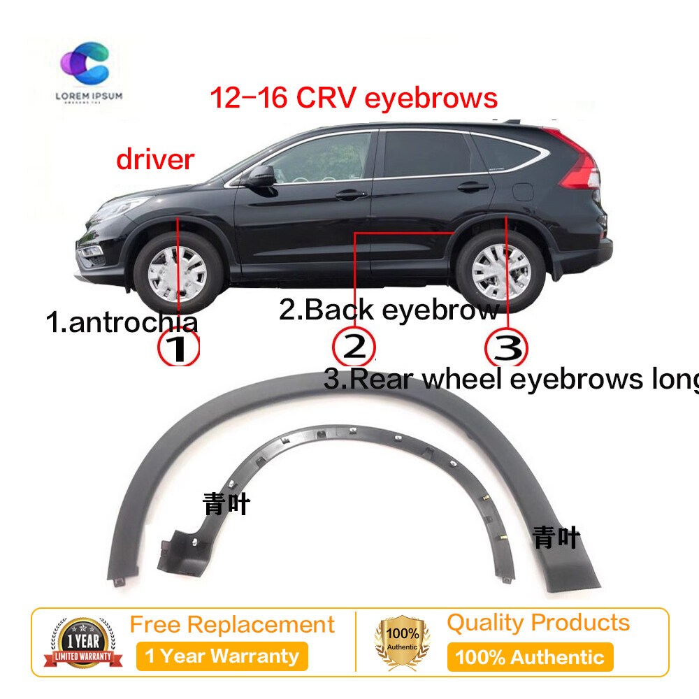 Honda 12 1314 15 16 CRV fender wheel brow ด้านหน้าและด้านหลังปีกขวาพร้อมแถบขอบป้องกันรอยขีดข่วนแบรนด์