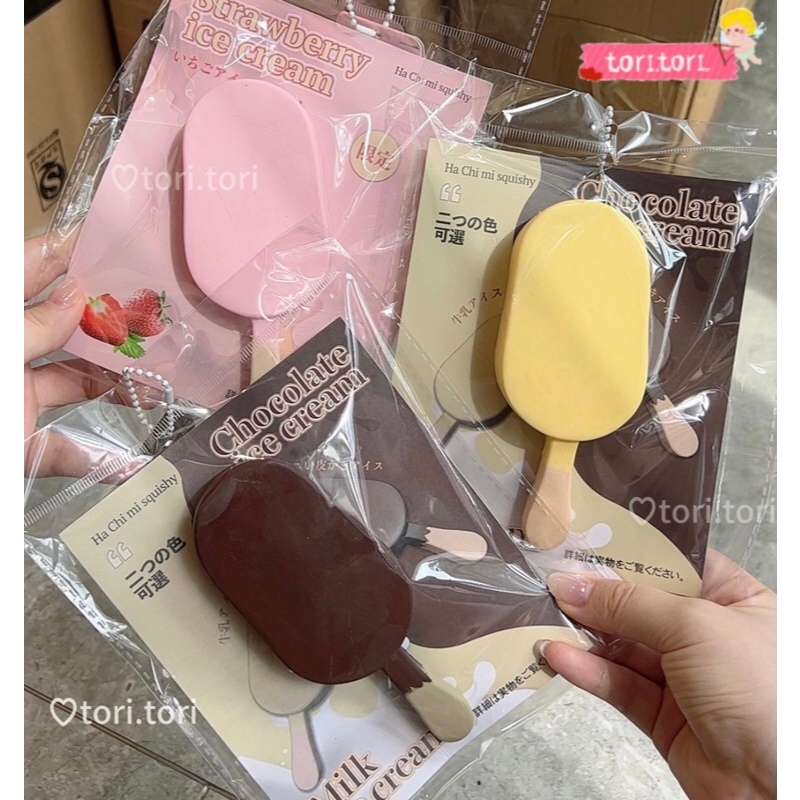 ❤️Tori.tori squishy ไอติม มือเหนียว Hachimi Slow Rebond Decompression vent ของเล่นหยิก