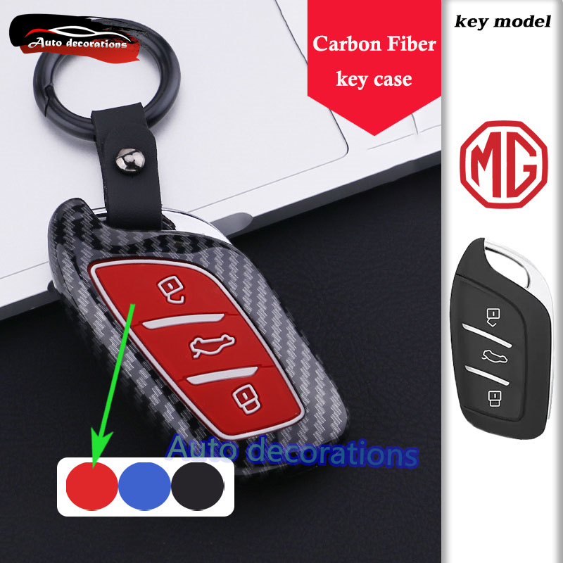 ABS คาร์บอนไฟเบอร์MG สมาร์ทกุญแจรถสําหรับ MG S5 EV / VS/HS/ZS/EXTENDER DC/ZS EV รถกรณี MG4 MG5 ฝาครอ