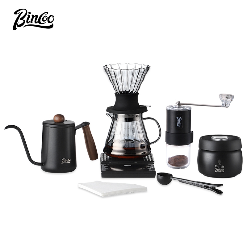 Bincoo Hand Brew แก้วอัจฉริยะชุดหม้อกาแฟเครื่องชงกาแฟ V60 ตัวกรองกาแฟแก้วสําหรับใช้ในครัวเรือนและสํานักงาน 600ML